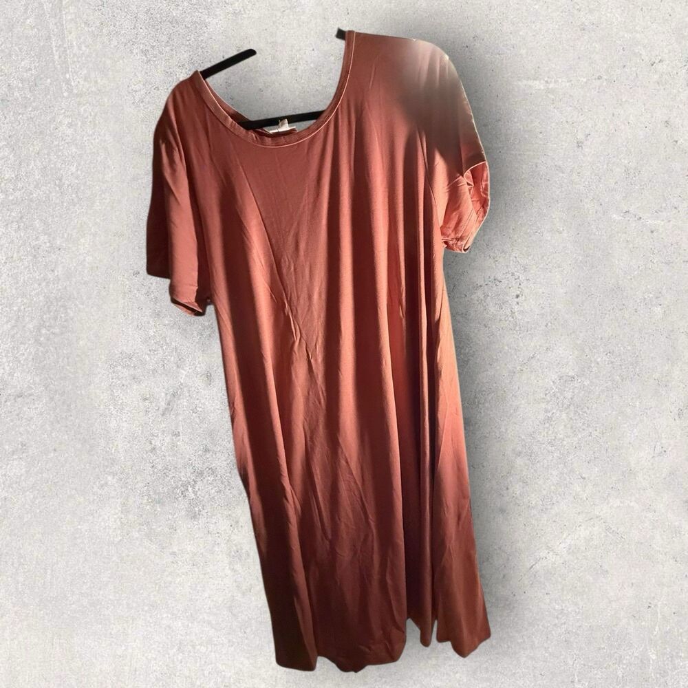 LuLaRoe Jessie Dress (2XL)  Solid Dark Maroon/Rust Print NWT HTF Unicorn